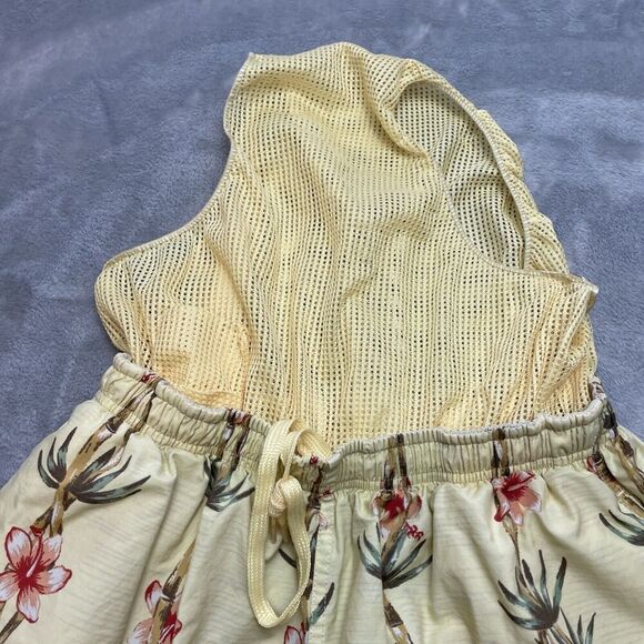 Vintage Speedo‎ Swim Trunks Mens M Yellow Bamboo Print Lined Pockets Tropical - Picture 7 of 13